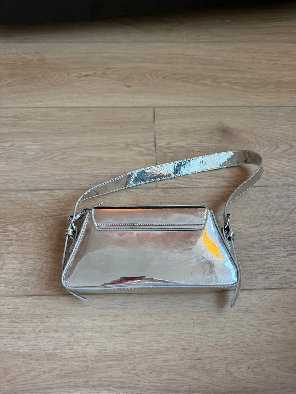 Silver Metallic Shoulder Bag - Contemporary Women’s Crossbody